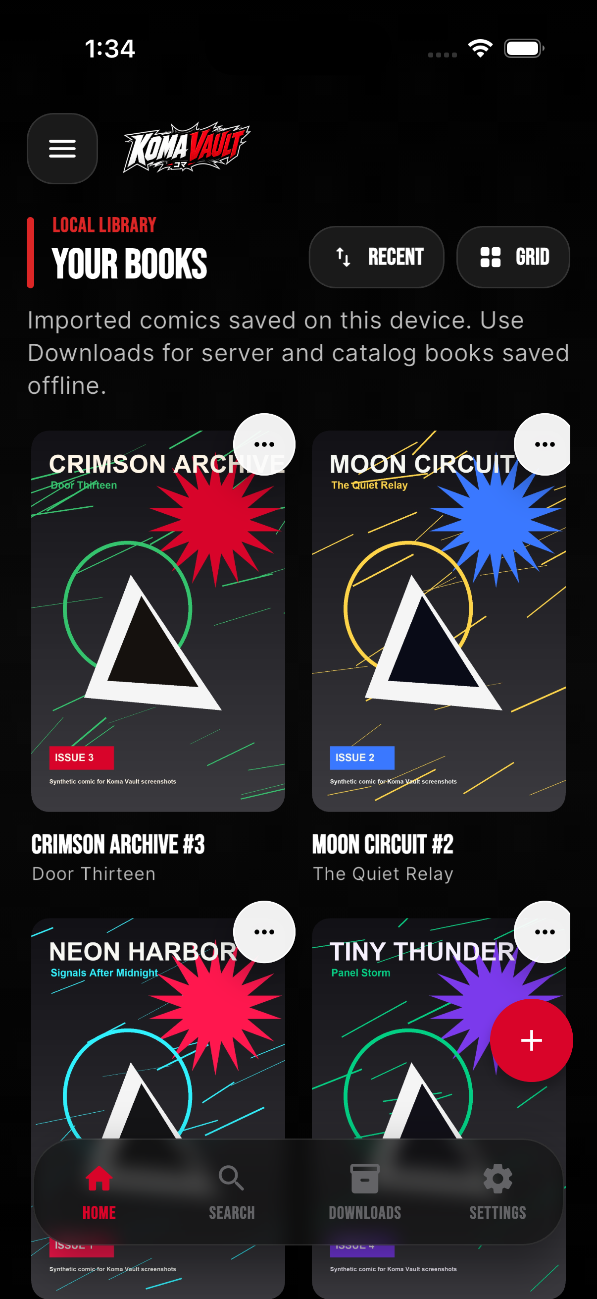 Koma Vault iPhone library screenshot